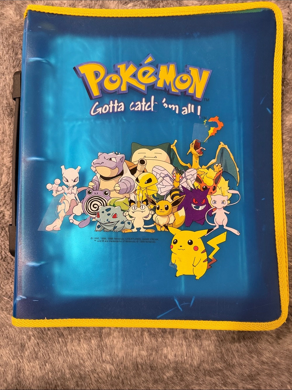 Pokémon 1999 Blue Trading Card Binder - Yellow Trim